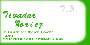 tivadar moricz business card